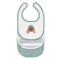 Puériculture-Lot de 3 bavoirs en coton 0-6 mois tiny team dog