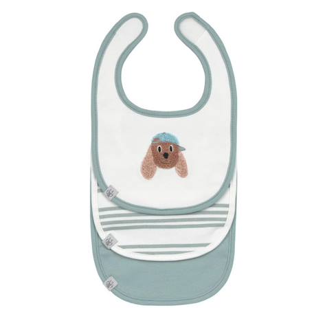Lot de 3 bavoirs en coton 0-6 mois tiny team dog Multi-coloured 1 - vertbaudet enfant 