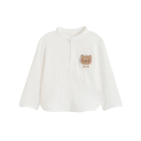 Chemise bébé en gaze de coton auguste Ecru 2 - vertbaudet enfant 