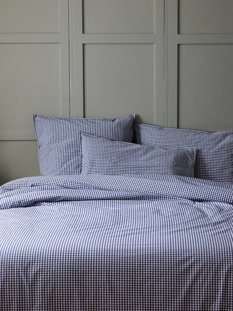 Housse de couette percale de coton 'vichy' Vichy curry+Vichy marine 6 - vertbaudet enfant 