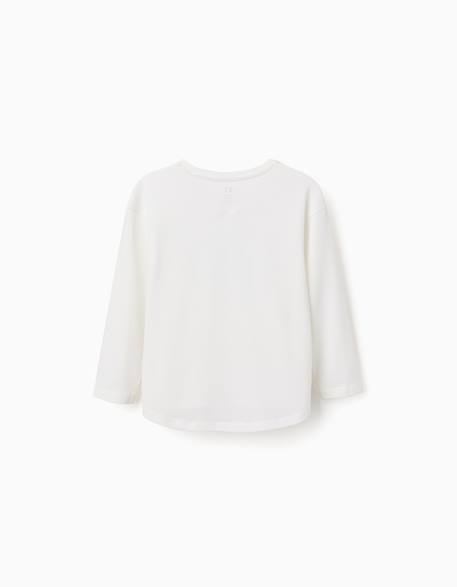 T-shirt à manches longues et imprimé en relief Blanc 2 - vertbaudet enfant 
