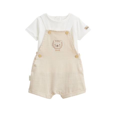 Ensemble salopette bébé et t-shirt auguste Sable 2 - vertbaudet enfant 