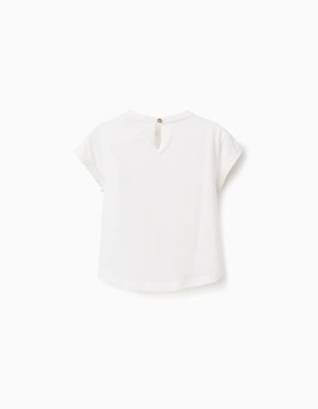 T-shirt en coton avec imprimé crochet sur la poitrine Blanc 2 - vertbaudet enfant 