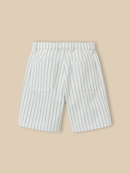 Bermuda garçon rayé Rayure bleu/ecru 2 - vertbaudet enfant 