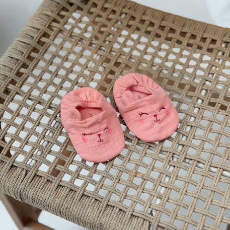 Chaussons bébé en gaze de coton santa giulia Orange 4 - vertbaudet enfant 