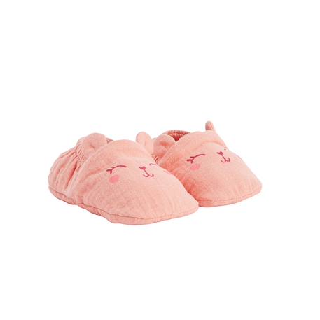 Chaussons bébé en gaze de coton santa giulia Orange 3 - vertbaudet enfant 