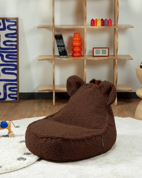 Pouf poire ours chambre enfant - fauteuil comfortable en teddy Biscuit+Cream white+Guava+Maple+Matcha+Warm hazel 31 - vertbaudet enfant 