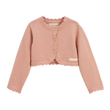 Gilet bébé en tricot poésie d'été Rose 2 - vertbaudet enfant 