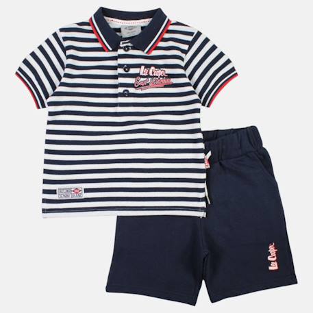 Ensemble polo et short bébé garçon été Gris+Marine 9 - vertbaudet enfant 