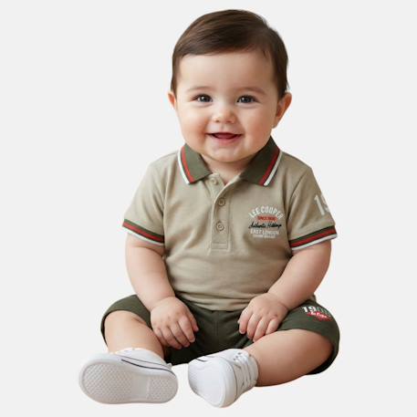 Bébé-Ensemble polo et short  bébé   garçon imprimé  col chemise