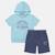 Ensemble sweat à capuche manches courtes et short garçon Bleu+Gris+Marine+Vert 3 - vertbaudet enfant 