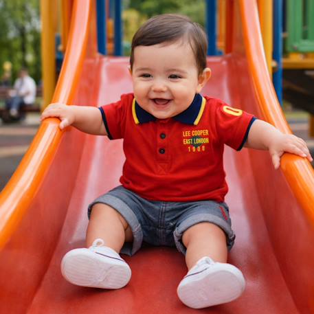 Polo avec son short à motifs assorti Jaune orangé+Rouge 10 - vertbaudet enfant 