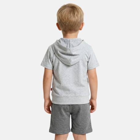 Ensemble sweat à capuche manches courtes et short garçon Bleu+Gris+Marine+Vert 5 - vertbaudet enfant 