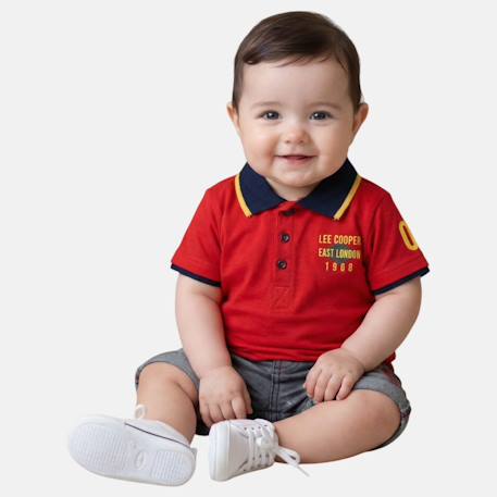 Polo avec son short à motifs assorti Jaune orangé+Rouge 7 - vertbaudet enfant 