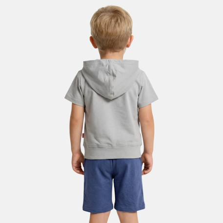 Ensemble sweat à capuche manches courtes et short garçon Bleu+Gris+Marine+Vert 8 - vertbaudet enfant 