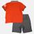 Ensemble polo et short  bébé   garçon imprimé  col chemise Bleu+Kaki+Orange 16 - vertbaudet enfant 