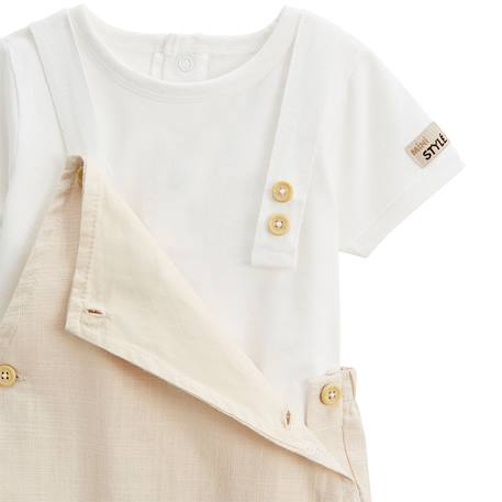 Ensemble salopette bébé et t-shirt auguste Sable 6 - vertbaudet enfant 
