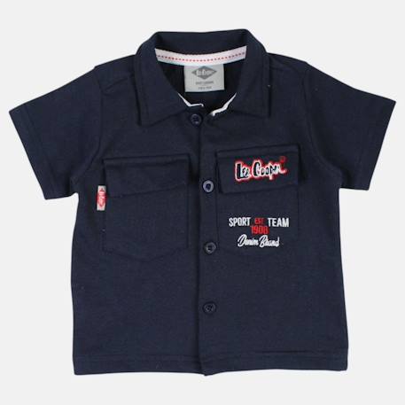 Ensemble chemiser et short  bébé   garçon imprimé  col chemise Gris+Kaki+Marine 18 - vertbaudet enfant 