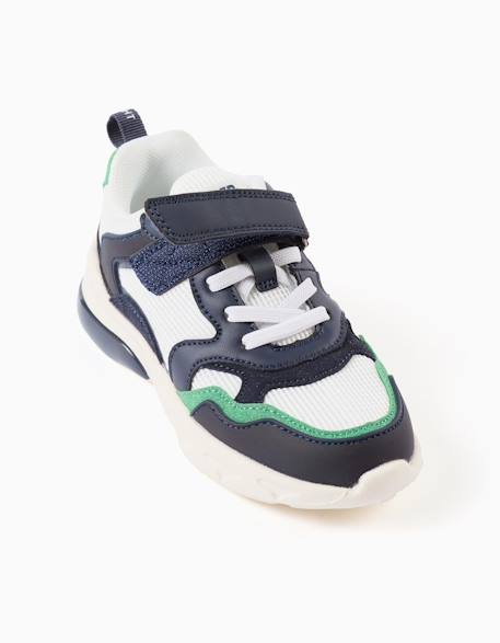 Baskets bi-matière lumineuses superlight runner Bleu 2 - vertbaudet enfant 