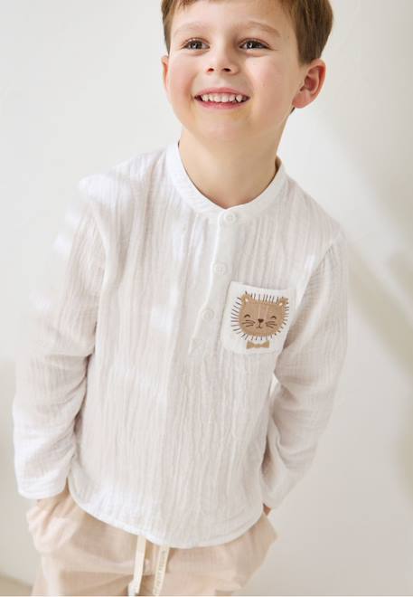 Garçon-Chemise enfant en gaze de coton auguste