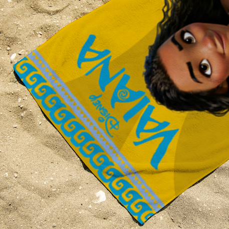 Serviette de plage vaiana maori polyester Jaune 3 - vertbaudet enfant 
