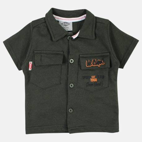 Ensemble chemiser et short  bébé   garçon imprimé  col chemise Gris+Kaki+Marine 12 - vertbaudet enfant 