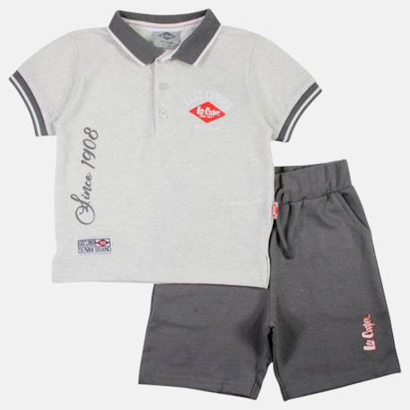 Ensemble polo et short bébé garçon été Gris+Marine 3 - vertbaudet enfant 