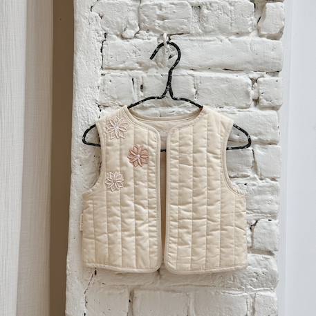 Veste sans manches bébé en popeline poésie d'été Vanille 6 - vertbaudet enfant 