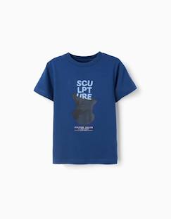 Garçon-T-shirt, polo, sous-pull-T-shirt-T-shirt en coton avec imprimé sculpture