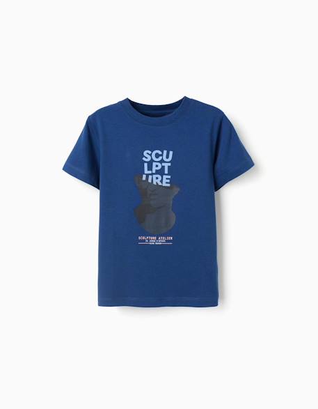 Garçon-T-shirt en coton avec imprimé sculpture