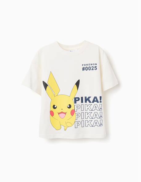 Garçon-T-shirt en coton avec imprimé pikachu