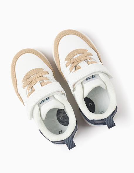 Baskets en bi-matière avec fermeture à scratch Blanc 3 - vertbaudet enfant 
