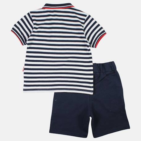 Ensemble polo et short bébé garçon été Gris+Marine 10 - vertbaudet enfant 