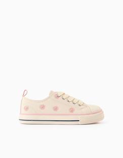 Chaussures-Baskets en toile avec motif floral brodé