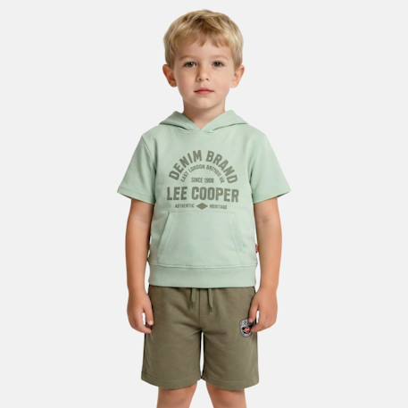 Ensemble sweat à capuche manches courtes et short garçon Bleu+Gris+Marine+Vert 10 - vertbaudet enfant 