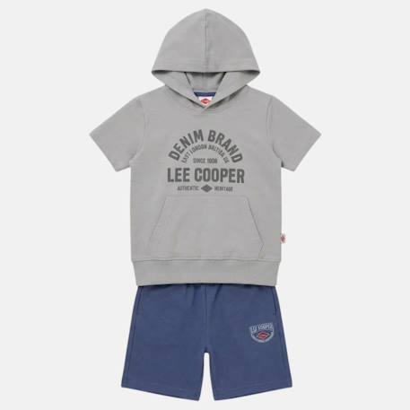 Ensemble sweat à capuche manches courtes et short garçon Bleu+Gris+Marine+Vert 9 - vertbaudet enfant 