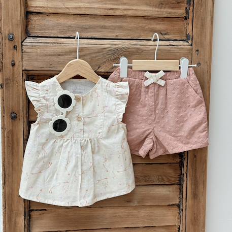 Short enfant en broderie anglaise poésie d'été Rose 6 - vertbaudet enfant 