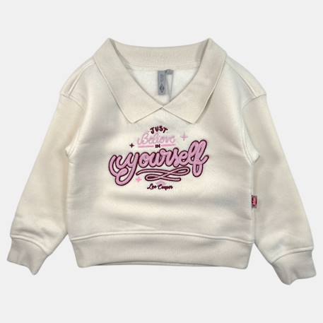 Sweat fille imprimé Blanc+Rose+Vert 3 - vertbaudet enfant 