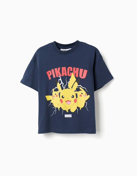 T-shirt en coton avec imprimé pikachu Bleu foncé 1 - vertbaudet enfant 