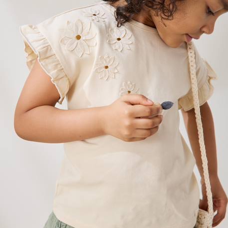 T-shirt bébé manches courtes poésie d'été Vanille 6 - vertbaudet enfant 