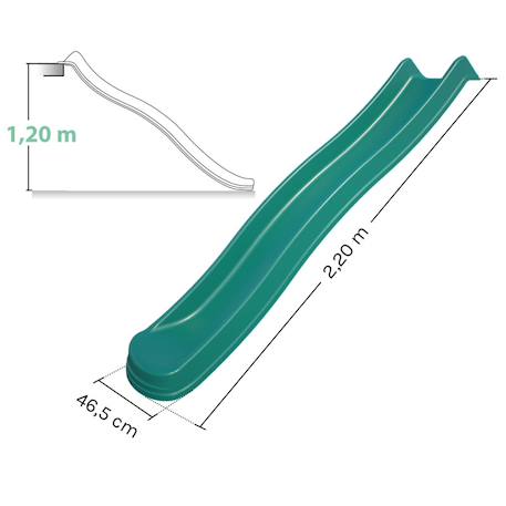 Glissière toboggan double vague pour portiques à plateformes h120 cm Vert 4 - vertbaudet enfant 