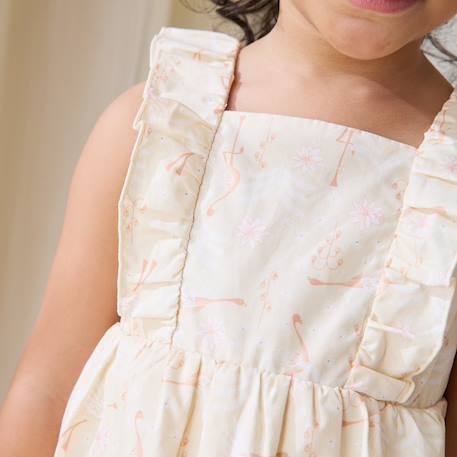 Robe enfant en popeline poésie d'été Vanille 6 - vertbaudet enfant 