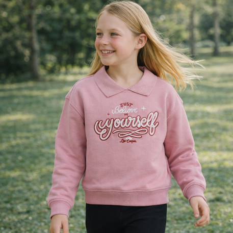 Sweat fille imprimé Blanc+Rose+Vert 7 - vertbaudet enfant 