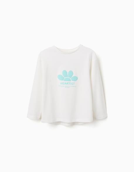 T-shirt à manches longues et imprimé en relief Blanc 1 - vertbaudet enfant 