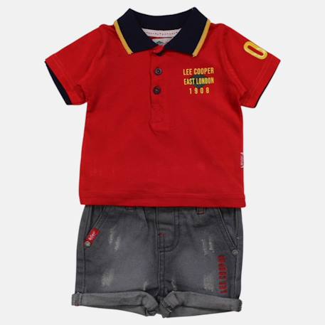 Polo avec son short à motifs assorti Jaune orangé+Rouge 12 - vertbaudet enfant 
