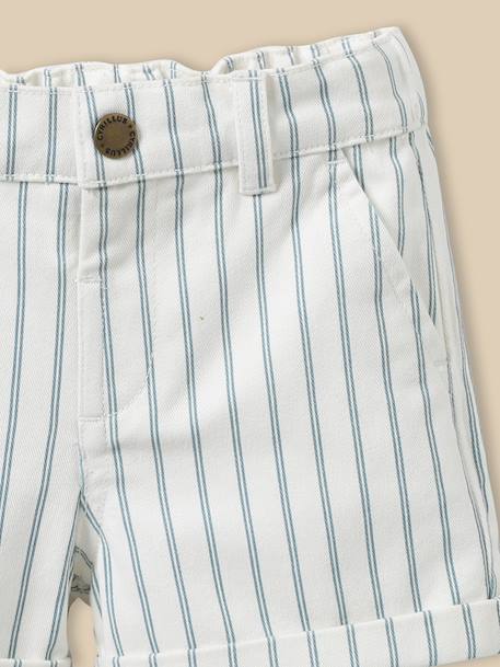 Short rayé bébé Rayure bleu/ecru 2 - vertbaudet enfant 