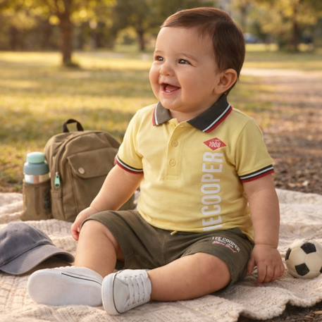Ensemble polo et short bébé garçon été Bleu+Vert 8 - vertbaudet enfant 