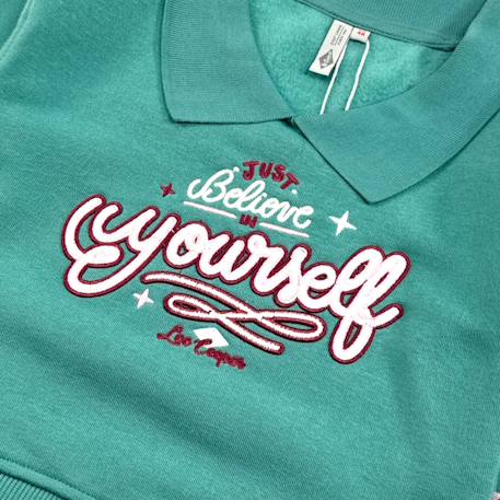 Sweat fille imprimé Blanc+Rose+Vert 15 - vertbaudet enfant 