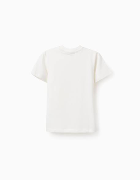 T-shirt en coton avec imprimé curiosity à l'avant Blanc 3 - vertbaudet enfant 