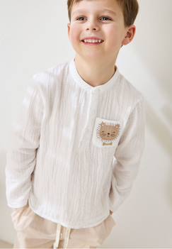 Bébé-Chemise, blouse-Chemise bébé en gaze de coton auguste